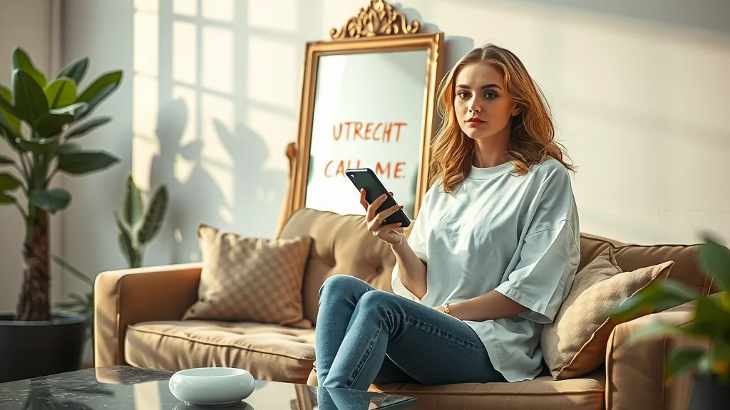 Vrouw met Utrecht in lippenstift op haar schouder als illustratie bij een sex advertentie site
