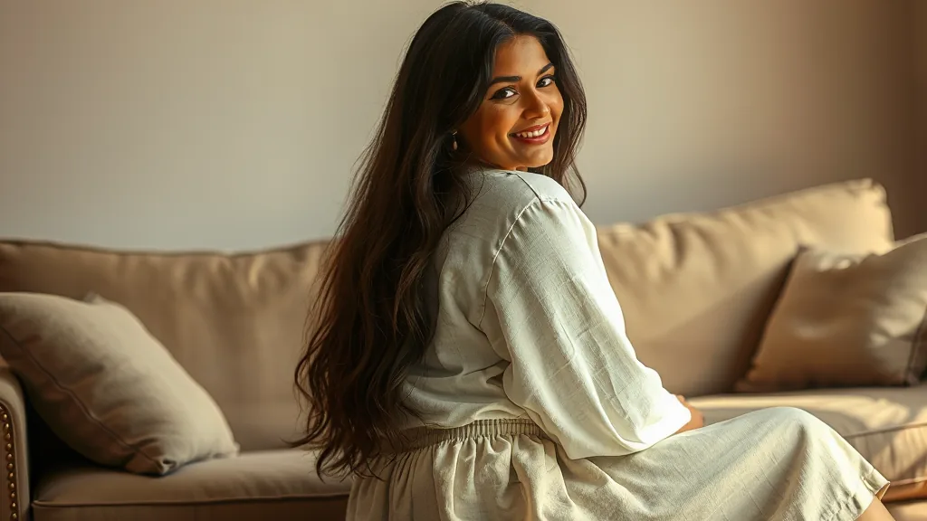 Valentina van achteren gefotografeerd in een sfeervol ingerichte kamer