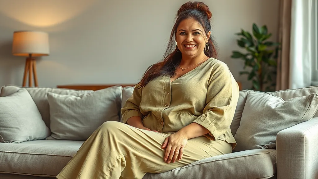 Elena zittend op een sofa zonder bh voor een exclusieve seksadvertentie date