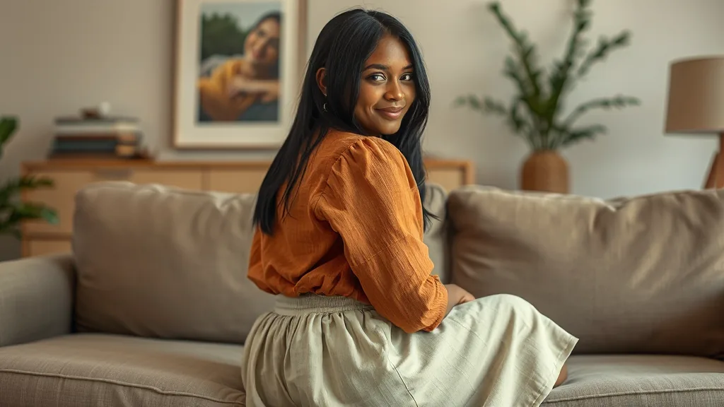 Daniela van achteren gefotografeerd in een sfeervol ingerichte kamer