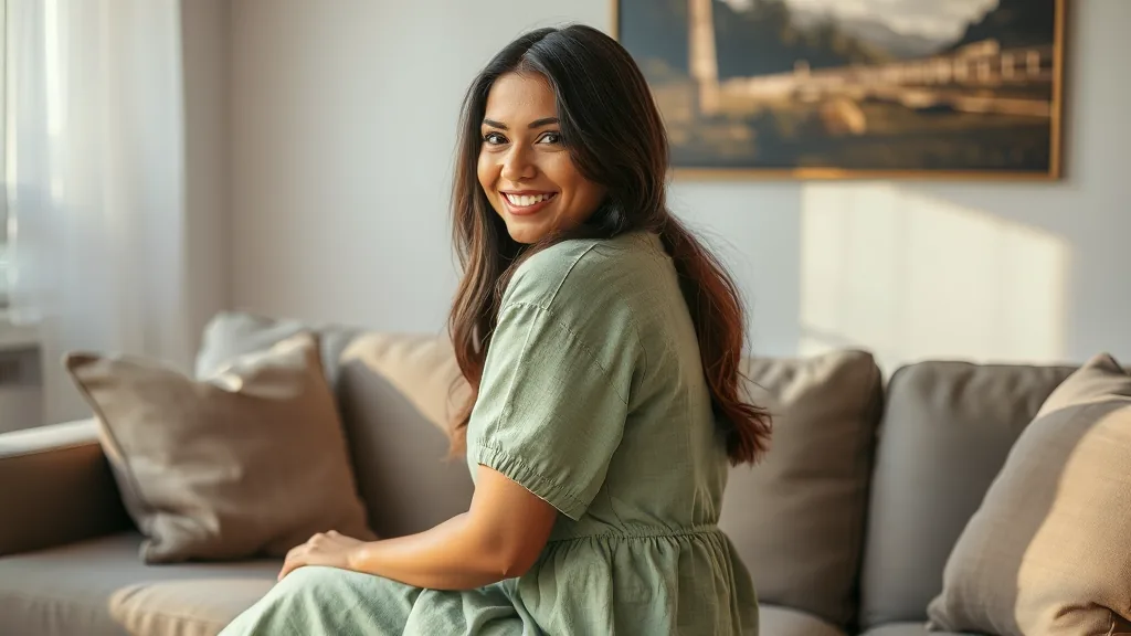 Valeria van achteren gefotografeerd in een sfeervol ingerichte kamer