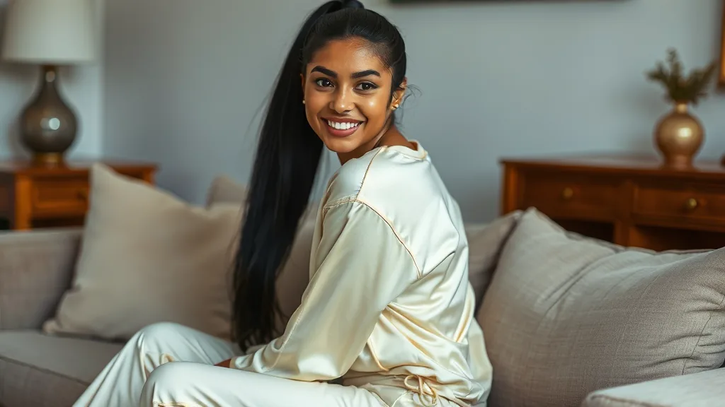 Gabriela van achteren gefotografeerd in een sfeervol ingerichte kamer