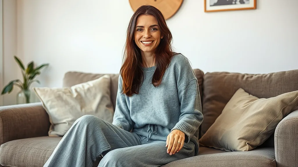 Andreea zittend op een sofa zonder bh voor een exclusieve seksadvertentie date
