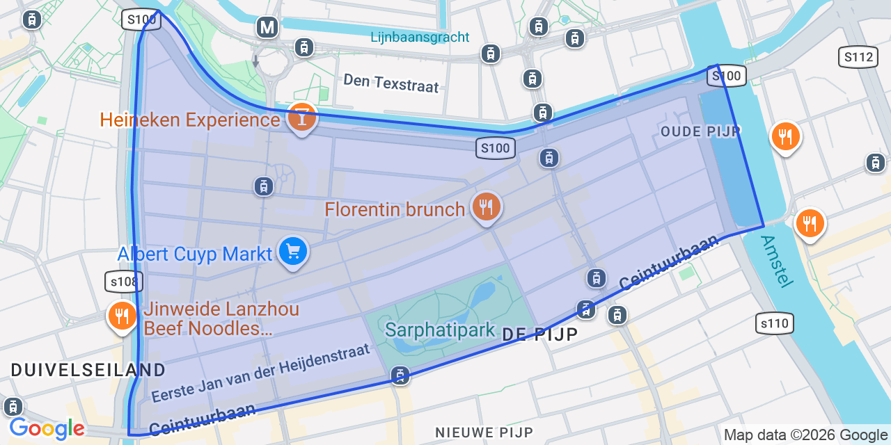 Kaart van De Pijp, Amsterdam