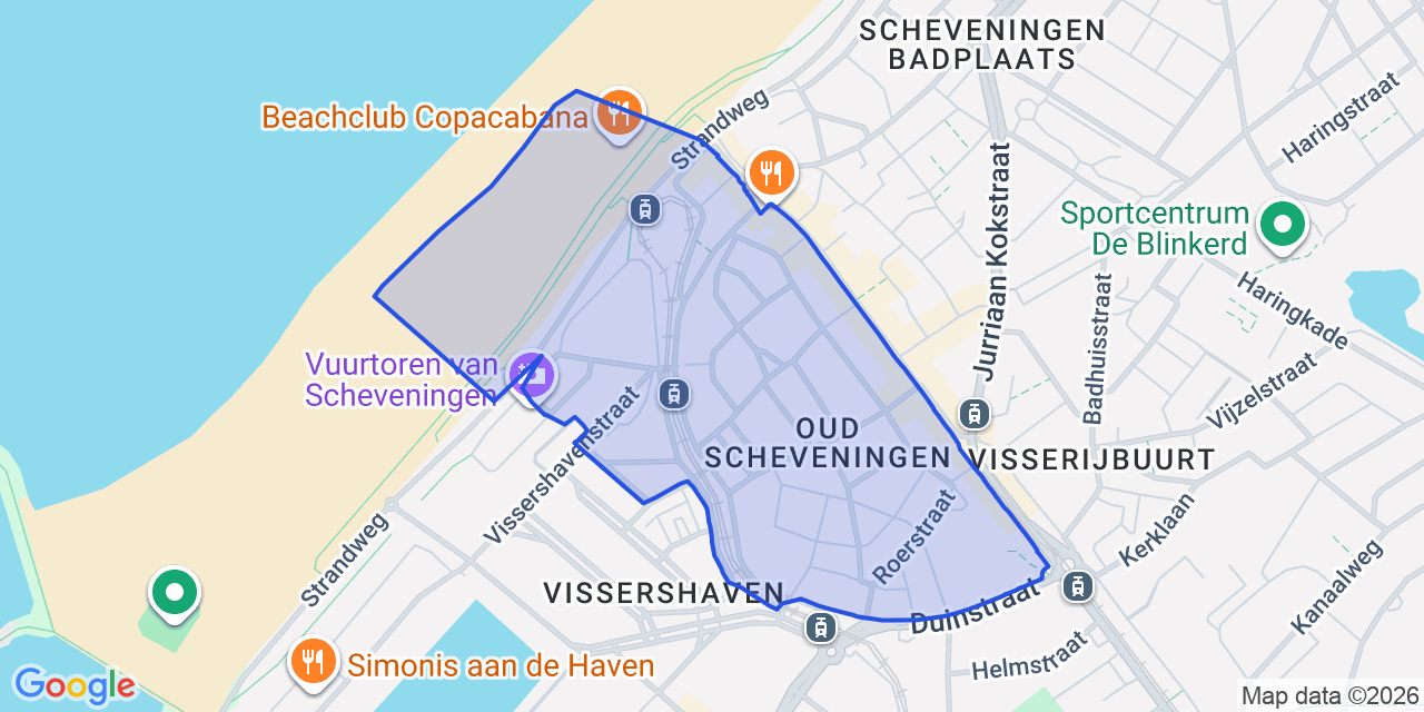 Kaart van Scheveningen, Den Haag