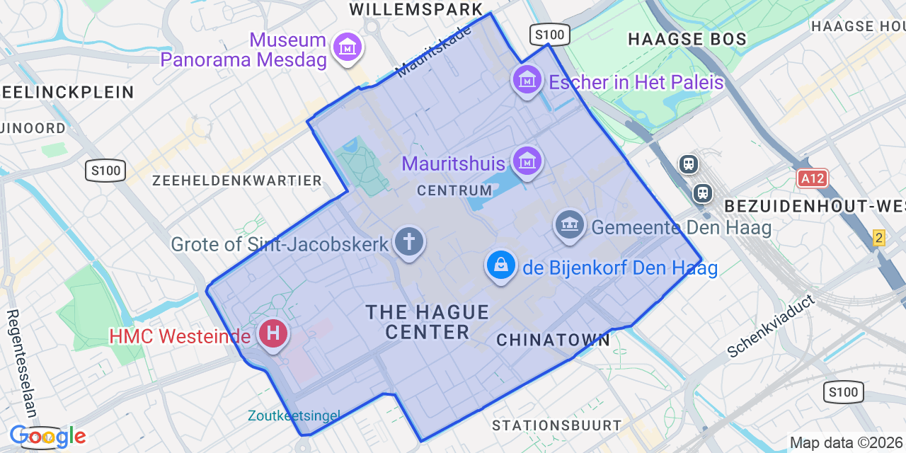 Kaart van Centrum, Den Haag