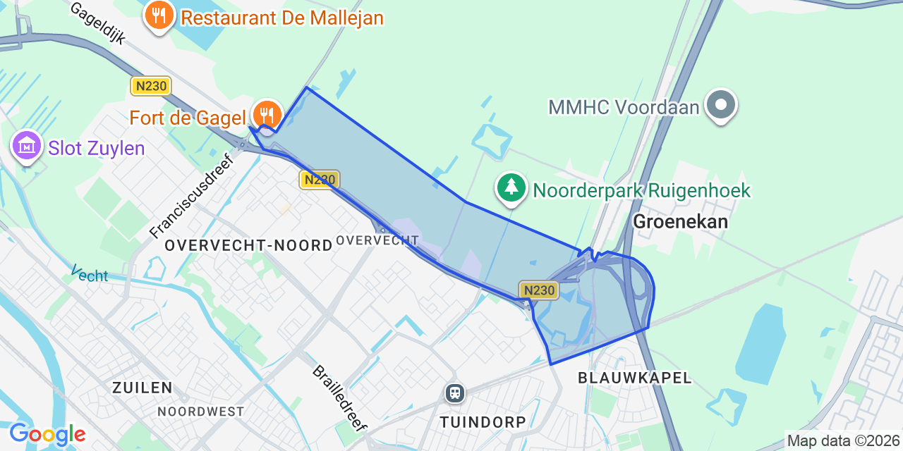 Kaart van Overvecht, Utrecht