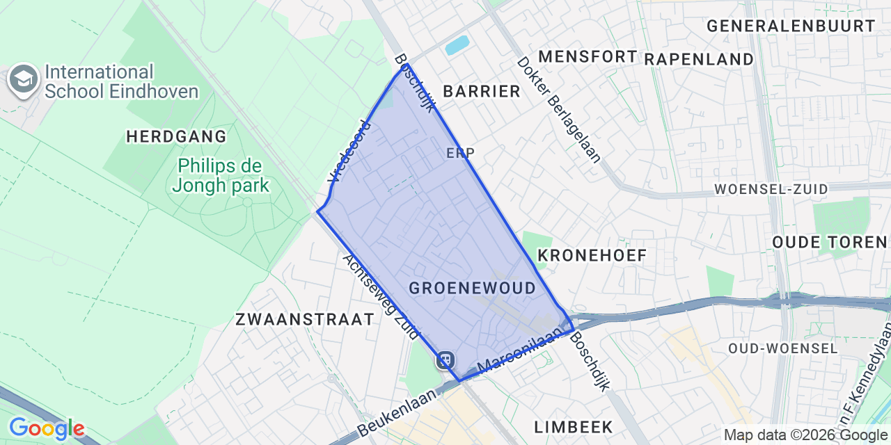 Kaart van Woensel, Eindhoven