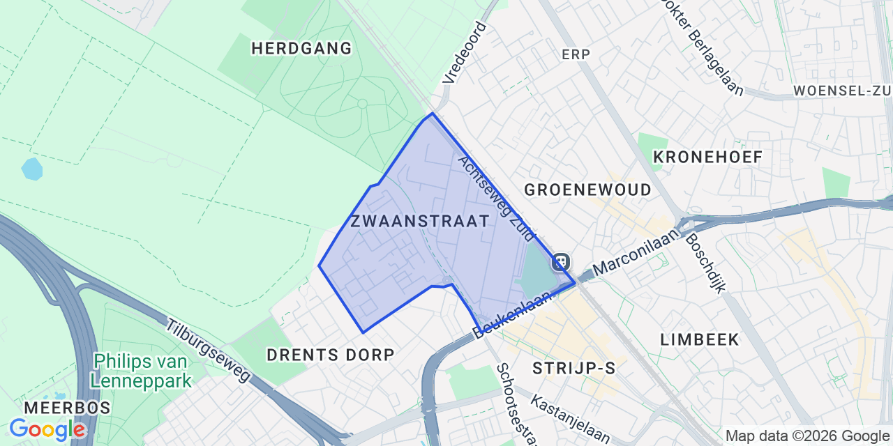 Kaart van Stratum, Eindhoven