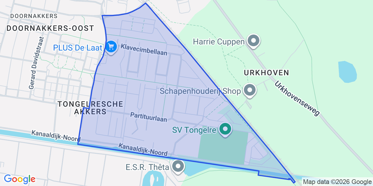 Kaart van Tongelre, Eindhoven