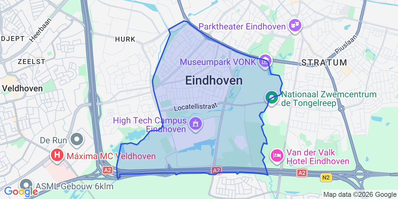 Kaart van Gestel, Eindhoven