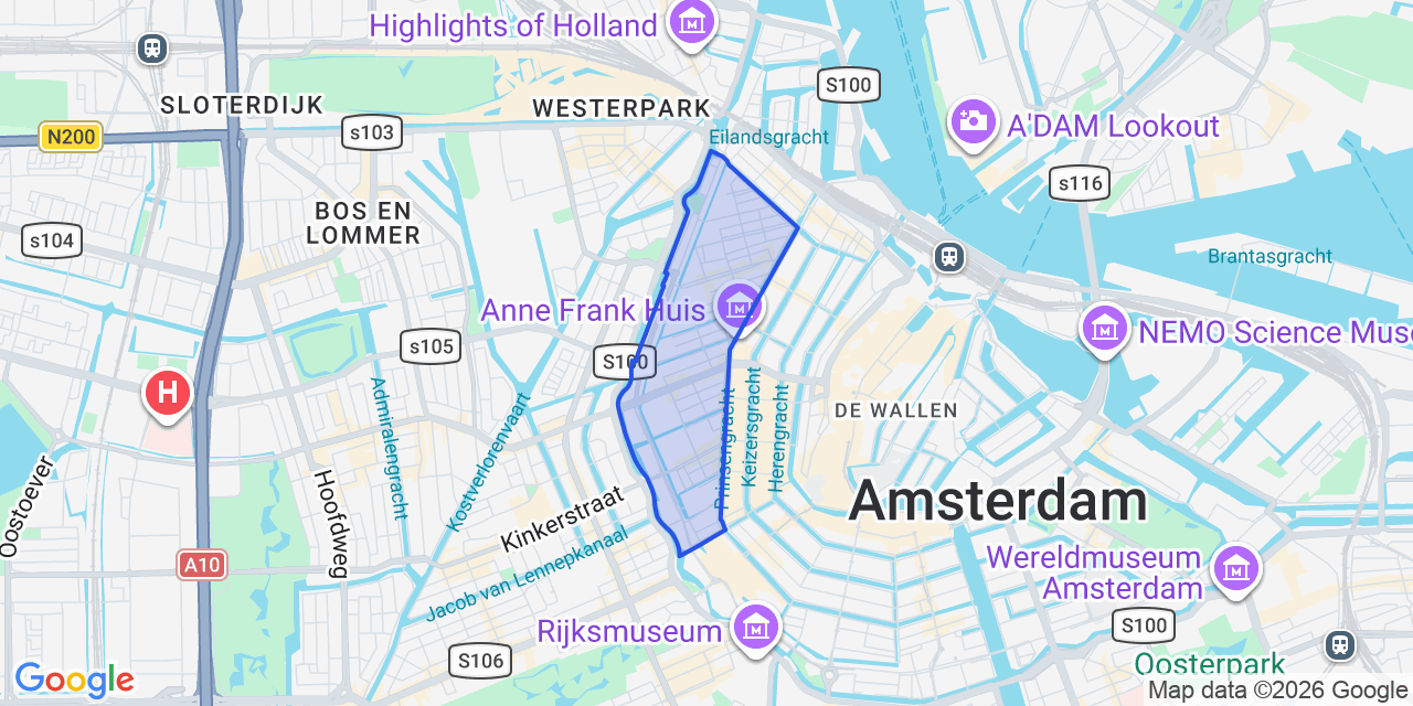 Kaart van Jordaan, Amsterdam